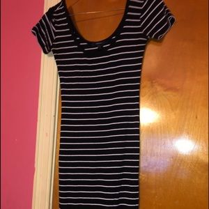 Black and white, curve hugging forever 21 dress